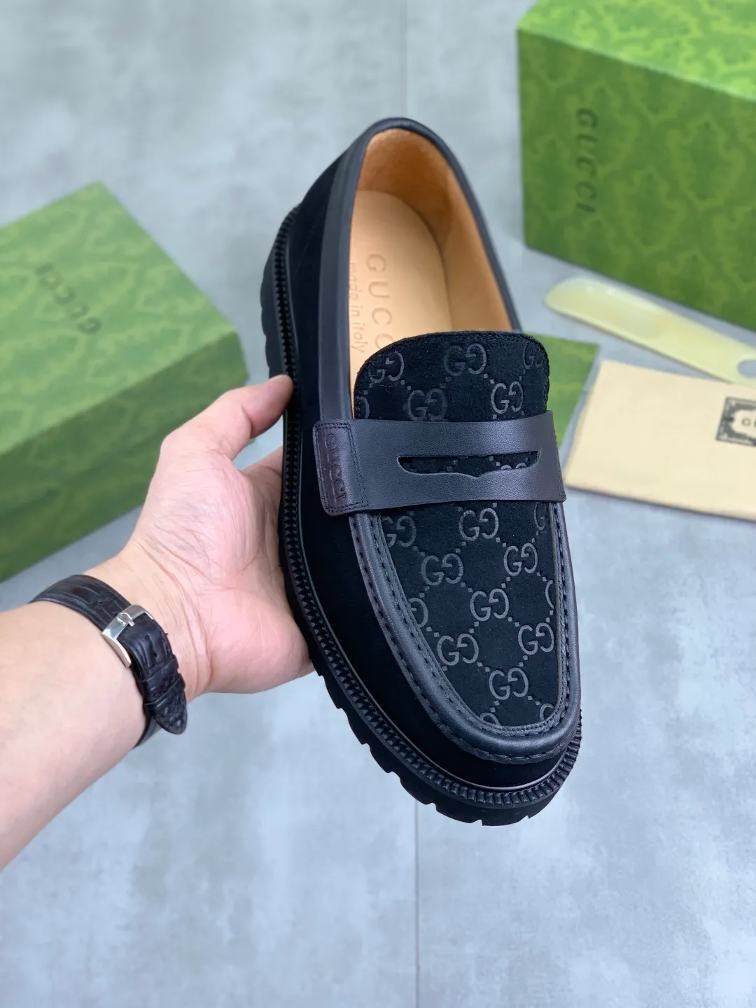 Men's shoes P580💰【New style】🆘Water dyed cowhide lining (GUCCI) Gucci business leather shoes, made of original imported Italian 🇮🇹 open-edge beaded calfskin, fully water-dyed cowhide lining, carefully handmade by professional shoemakers, the original version is specially designed for wear-resistant and lightweight foam outsole. Standard code: 38-45 5️⃣color🉑️select